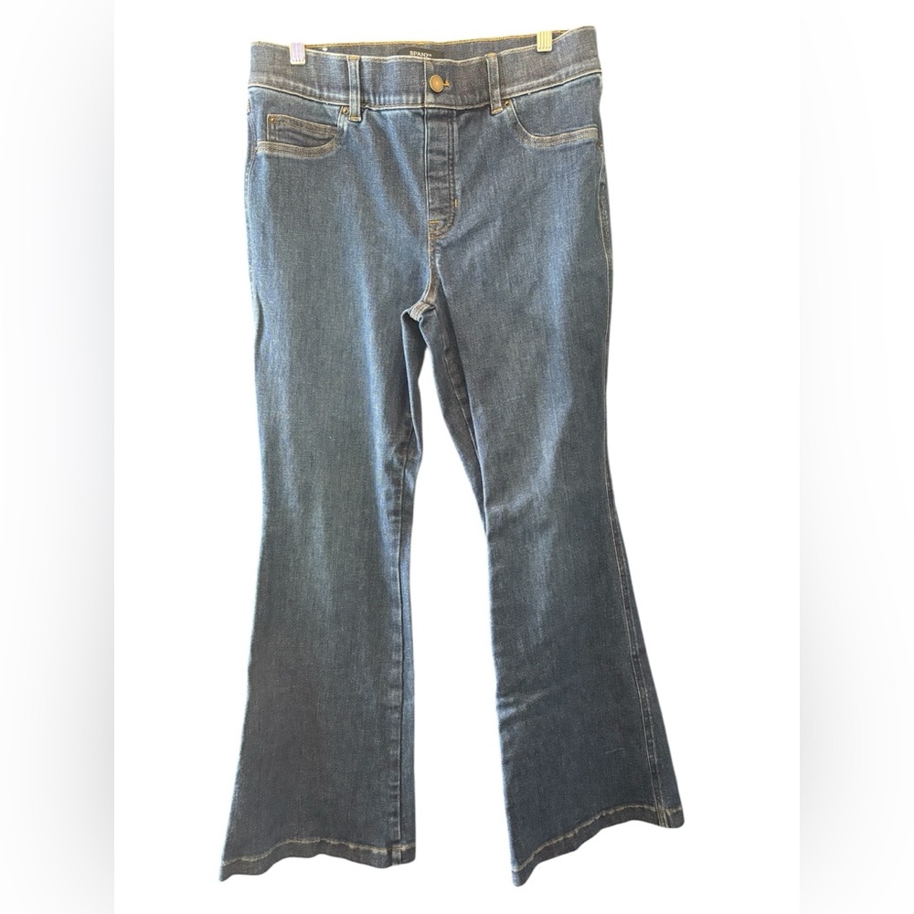 SPANX LARGE ✨ Flared Classic Blue Women's Jeans with pockets and stretch GUC